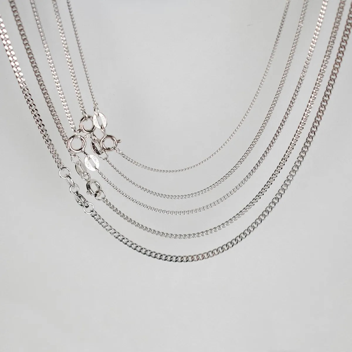 Fashion Simple Style Geometric Sterling Silver Plating Metal Chain Necklace