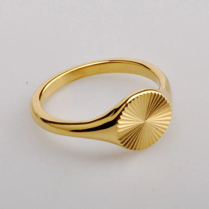 Fashion Simple Style Geometric Titanium Steel Plating Metal Rings