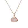 Fashion Simple Style Shell Titanium Steel Diamond Artificial Pearls Zircon Necklace