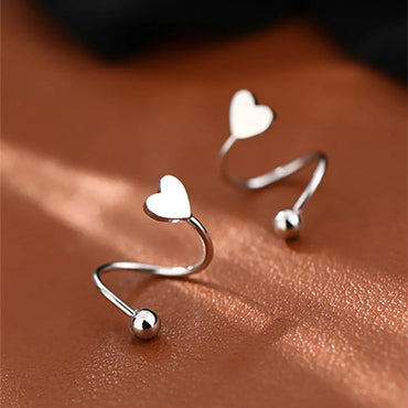 Fashion Simple Style Star Heart Shape Copper Heart Plating Metal Gold Plated Silver Plated Women'S Earrings