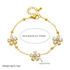 Fashion Simple Temperament Stainless Steel Jewelry Three Piece Set With Inlaid Transparent Diamond Flower Accessories And Electroplating Treatment