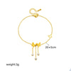 Fashion Simple Threedimensional Glitter Butterfly Chain Tassel Goldplated Stainless Steel Round Diamond Anklet