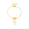 Fashion Simple Threedimensional Glitter Butterfly Chain Tassel Goldplated Stainless Steel Round Diamond Anklet