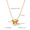 Fashion Simple Titanium Steel And Stainless Steel Butterfly Pendant Necklace For Women With Insects Pattern And Electroplating Treatment