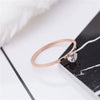 Fashion Simple Titanium Steel Geometric Zircon Ring In Rose Gold Color For Unisex Jewelry Wholesale