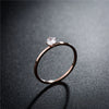 Fashion Simple Titanium Steel Geometric Zircon Ring In Rose Gold Color For Unisex Jewelry Wholesale