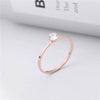 Fashion Simple Titanium Steel Geometric Zircon Ring In Rose Gold Color For Unisex Jewelry Wholesale