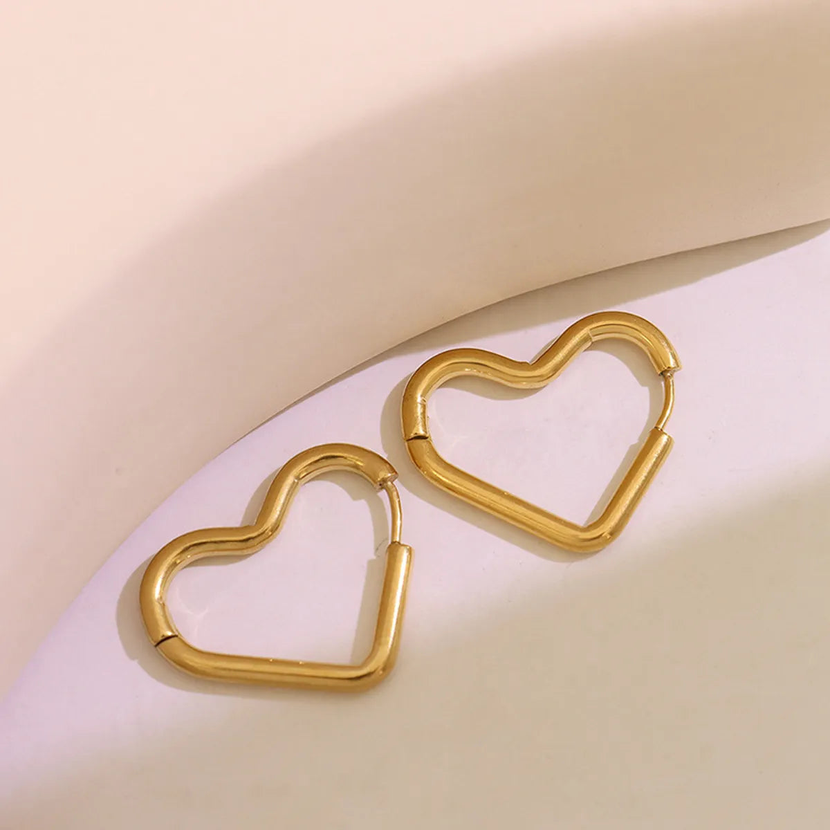 Fashion Simple Titanium Steel Gold-plated Earrings Female