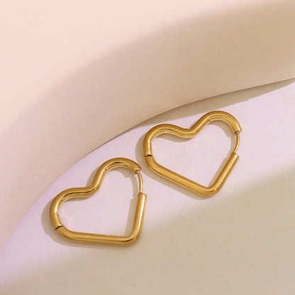 Fashion Simple Titanium Steel Gold-plated Earrings Female