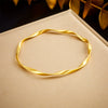 Fashion Simple Twisted Irregular Stainless Steel Gold Plated Bracelet
