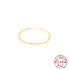 Fashion Simple Unisex S925 Sterling Silver Geometric Cross Open Ring With Electroplating