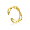 Fashion Simple Unisex S925 Sterling Silver Geometric Cross Open Ring With Electroplating