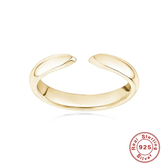 Fashion Simple Unisex S925 Sterling Silver Geometric Cross Open Ring With Electroplating