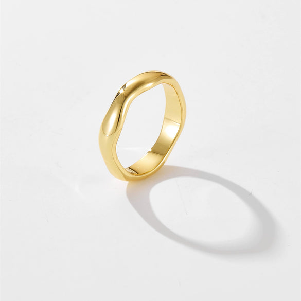 Fashion Simple Versatile Ring Copper Geometric Design Electroplated Jewelry