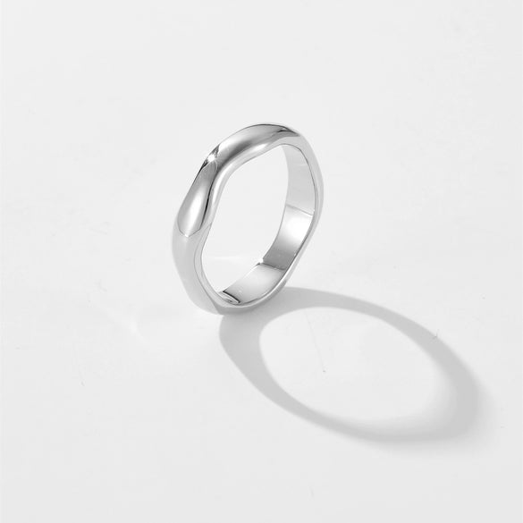 Fashion Simple Versatile Ring Copper Geometric Design Electroplated Jewelry