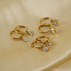 Fashion Simple Water Drop Zircon Inlaid 316L Stainless Steel 18K Gold Plated Light Luxury Niche Elegant Women's Earrings
