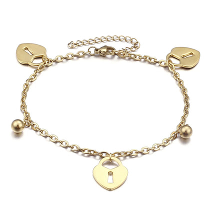 Fashion Simple Wild Stainless Steel Plating 18k Real Gold Anklet