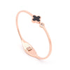 Fashion Simple Women's Titanium Steel Rose Gold Lucky Fourleaf Clover Bracelet With Electroplating