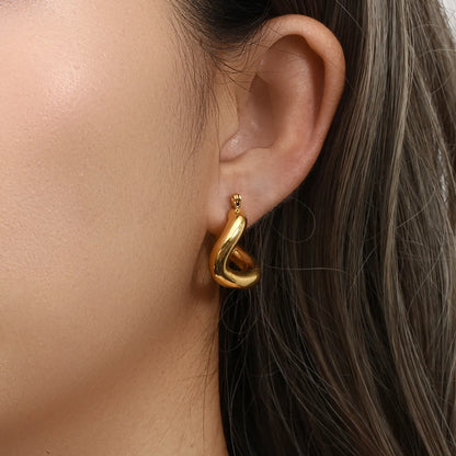 Fashion Geometric Plating Stainless Steel No Inlaid Gold Plated Earrings