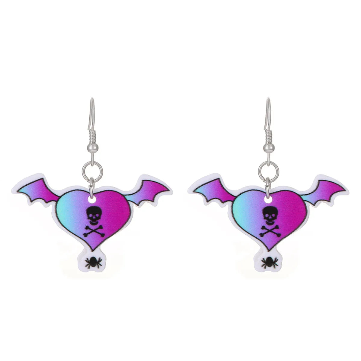 1 Pair Fashion Skull Enamel Alloy Drop Earrings