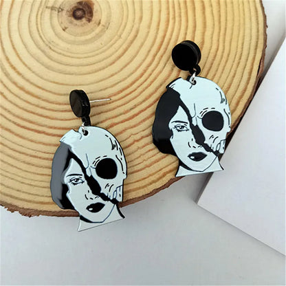 Fashion Skull Arylic Women'S Drop Earrings 1 Pair