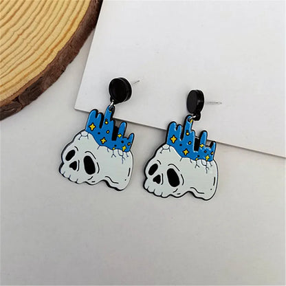 Fashion Skull Arylic Women'S Drop Earrings 1 Pair