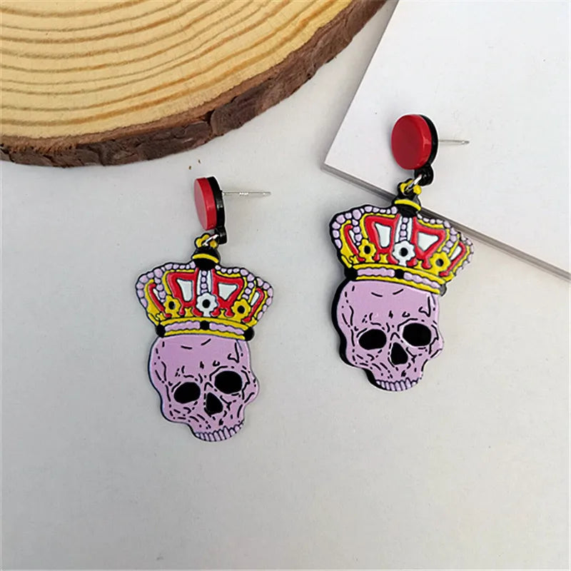 Fashion Skull Arylic Women'S Drop Earrings 1 Pair