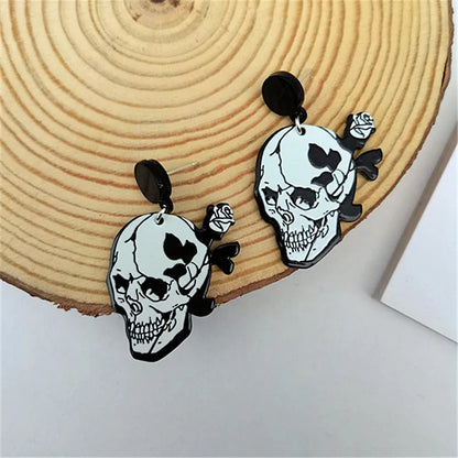 Fashion Skull Arylic Women'S Drop Earrings 1 Pair