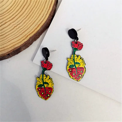 Fashion Skull Arylic Women'S Drop Earrings 1 Pair