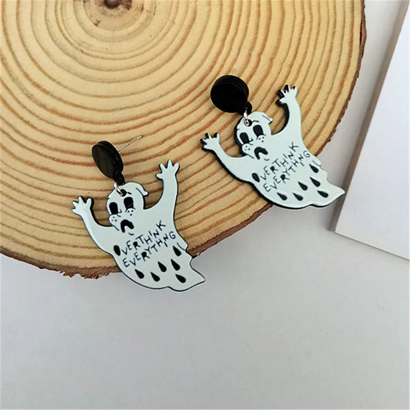 Fashion Skull Arylic Women'S Drop Earrings 1 Pair