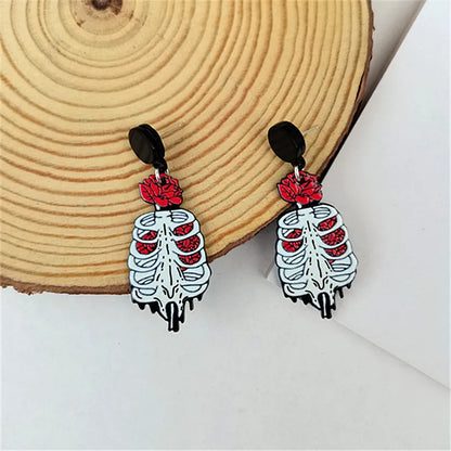 Fashion Skull Arylic Women'S Drop Earrings 1 Pair