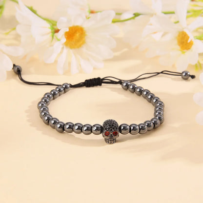 Fashion Skull Haematite Plating Bracelets 1 Piece