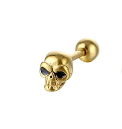 1 Piece Fashion Skull Stainless Steel Plating Ear Studs