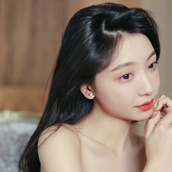 Fashion Small Crystal Diamond Heart Earrings Wholesale Gooddiy