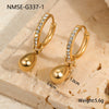 Fashion Small Geometric Stainless Steel 18K Gold Plated Women's Ear Jewelry