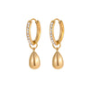 Fashion Small Geometric Stainless Steel 18K Gold Plated Women's Ear Jewelry