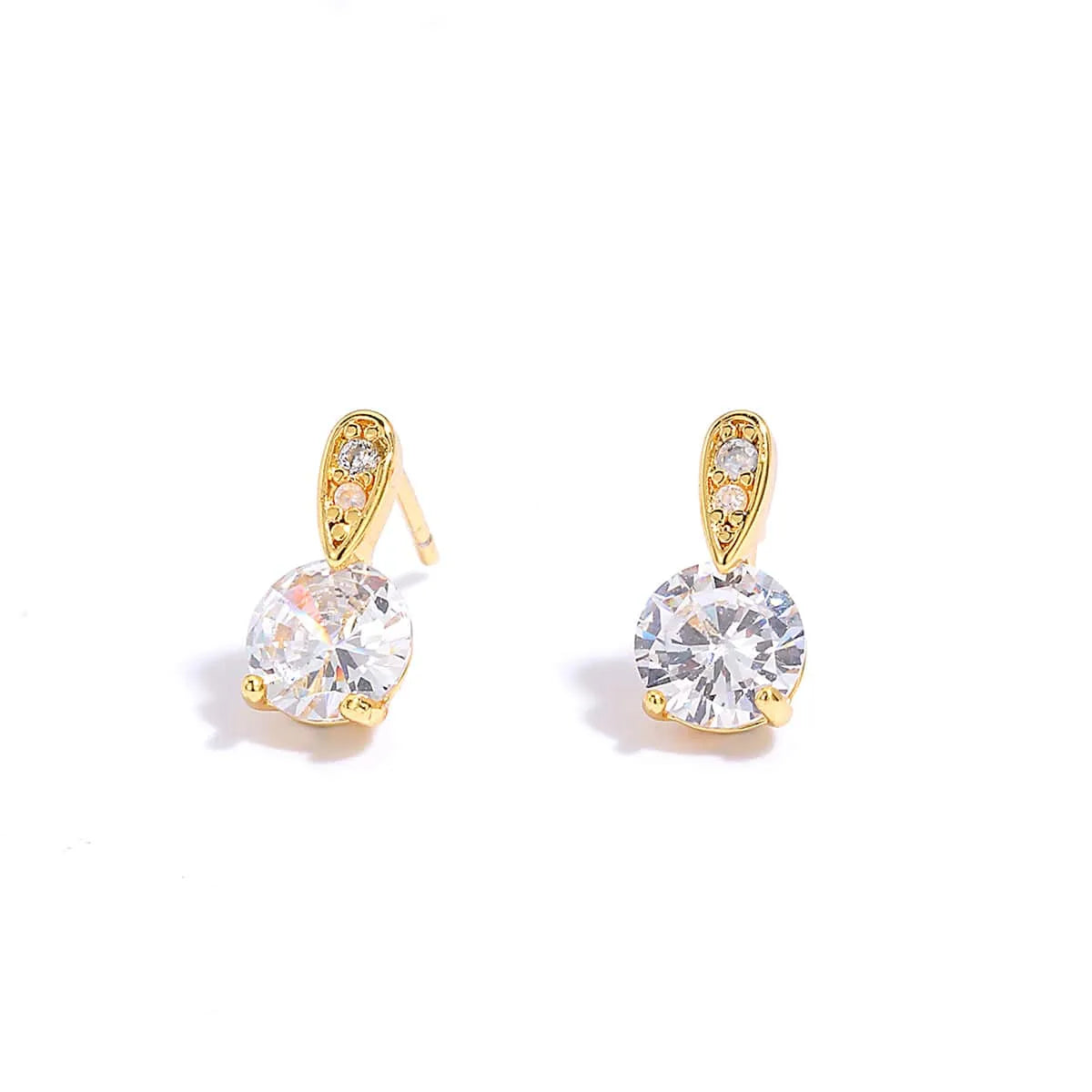 1 Piece Fashion Plating Inlaid Zircon Copper Zircon Ear Studs