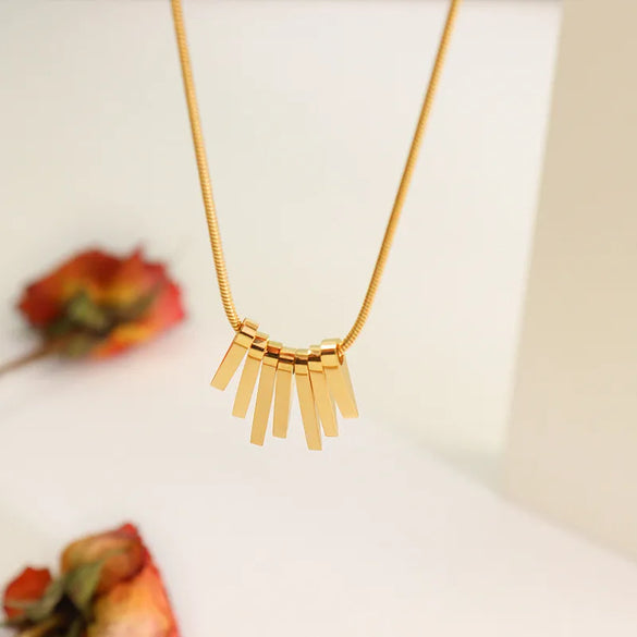 Wholesale Jewelry Fashion Geometric 304 Stainless Steel 18K Gold Plated Pendant Necklace