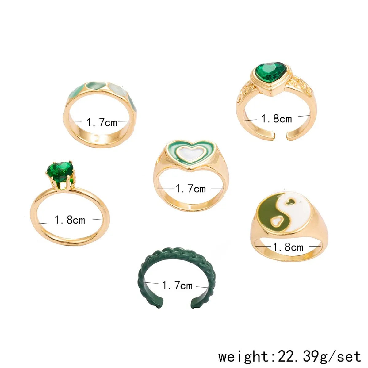 Fashion Smile Face Flower Butterfly Alloy Plating Women'S Rings 1 Set