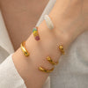 Fashion Smooth Opening Women's Bracelet In Stainless Steel With Geometric Design Electroplated