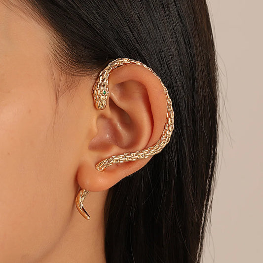 Fashion Snake Alloy Plating Artificial Gemstones Ear Hook