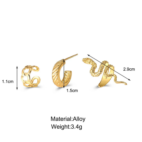 Wholesale Jewelry Fashion Snake Alloy Plating Earrings