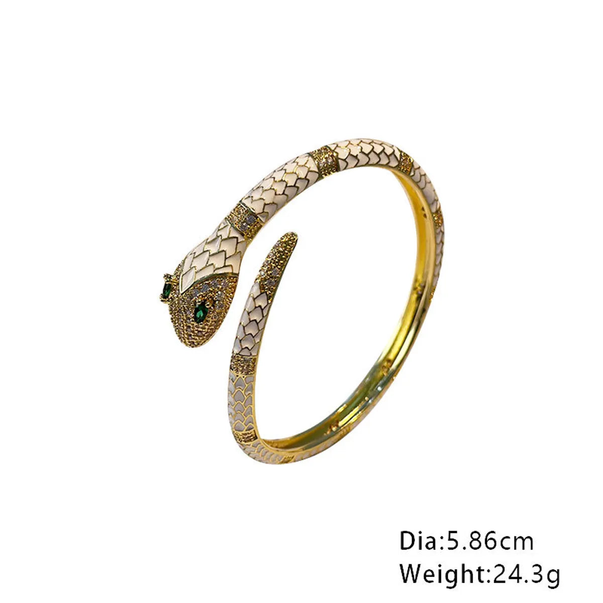 Fashion Snake Copper Plating Zircon Bangle