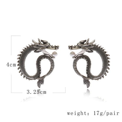 Fashion Snake Dragon Alloy Plating Women's Earrings Ear Hook 1 Piece 1 Pair