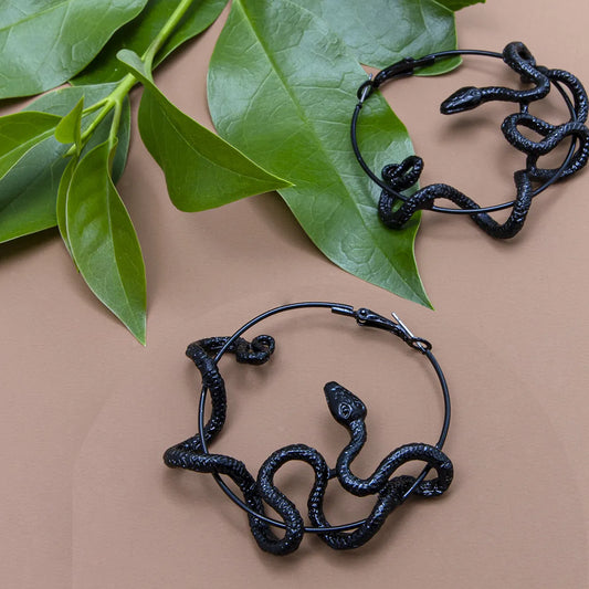 Fashion Snake Retro Dragon Alloy Solid Color Earrings Creative