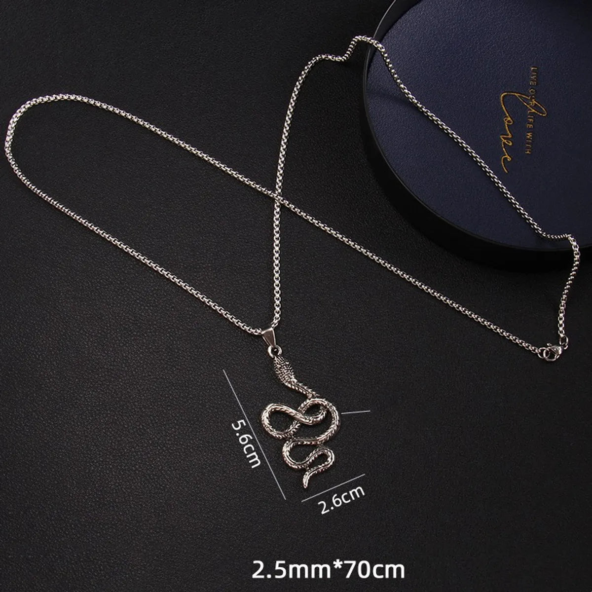 Fashion Snake Stainless Steel Plating Pendant Necklace 1 Piece