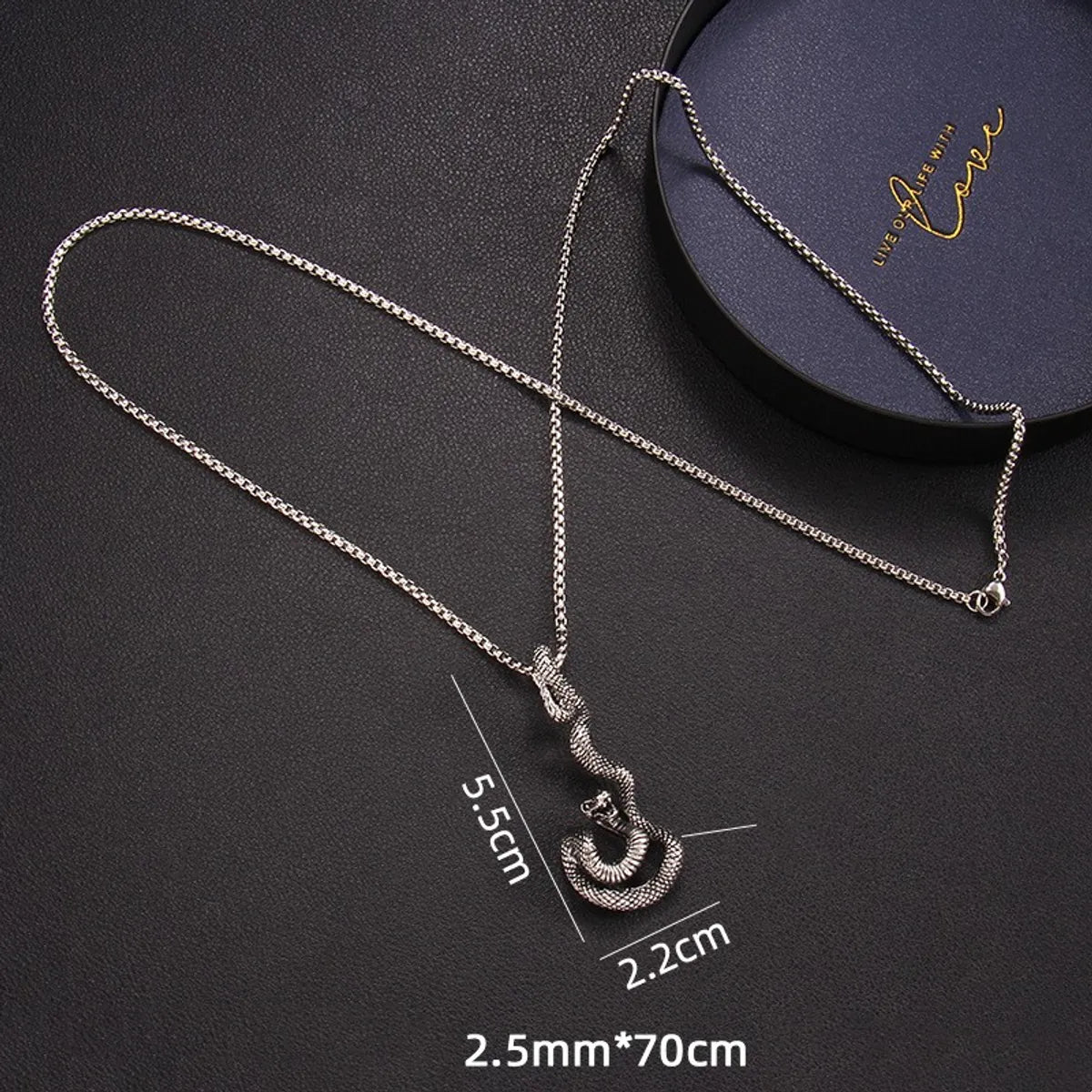 Fashion Snake Stainless Steel Plating Pendant Necklace 1 Piece