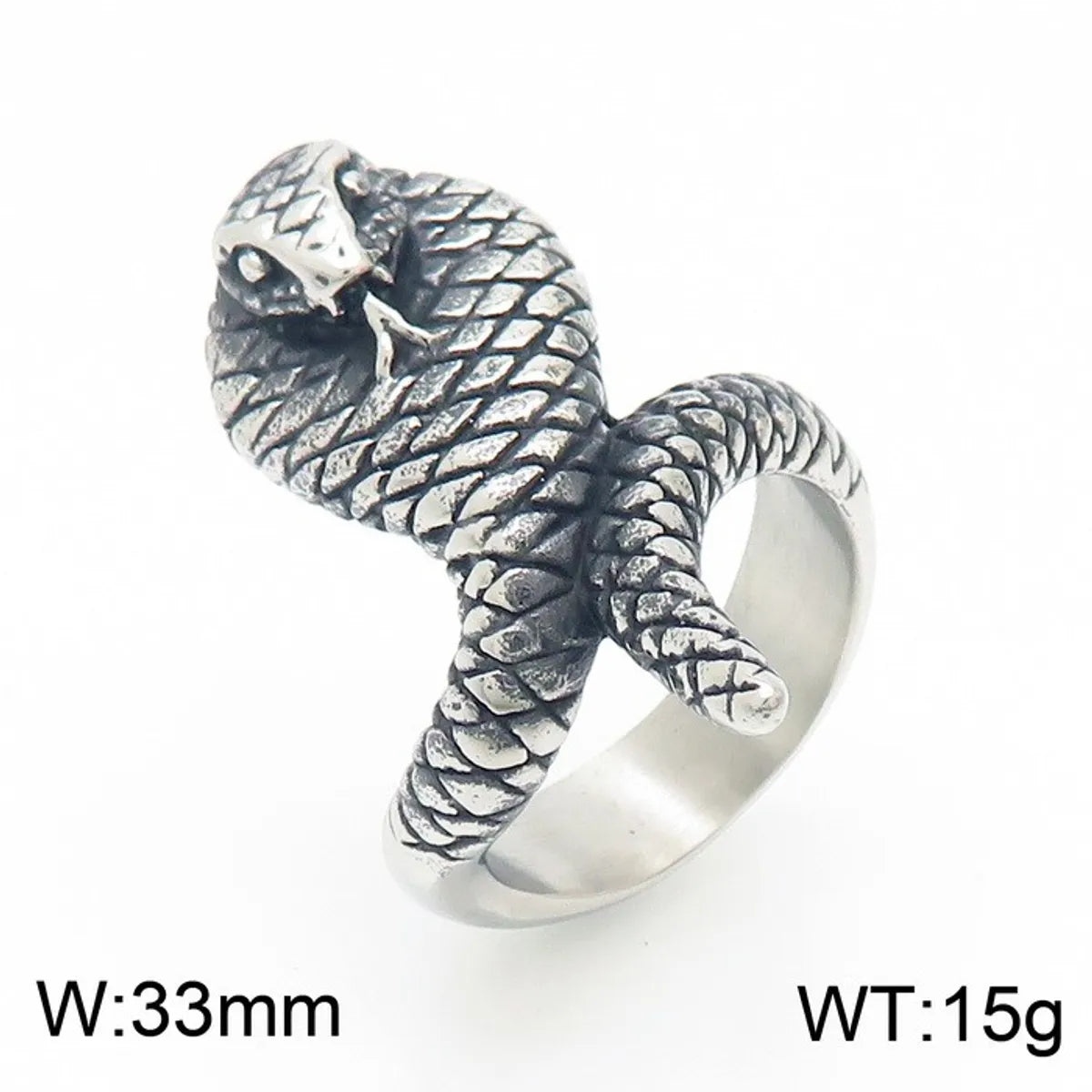 Wholesale Jewelry Fashion Snake 304 Stainless Steel Rings