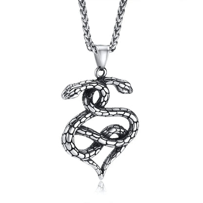 Fashion Snake Titanium Steel Pendant Necklace Plating Stainless Steel Necklaces