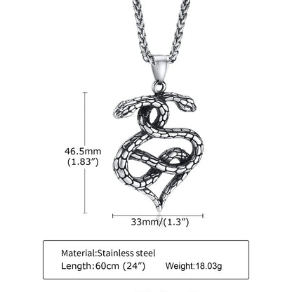 Fashion Snake Titanium Steel Pendant Necklace Plating Stainless Steel Necklaces